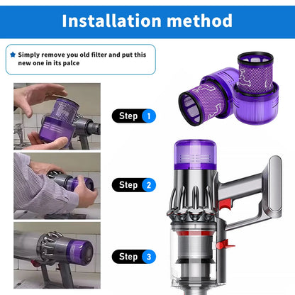Dust Bin Canister and Hepa Filter Kit For Dyson V11 V15 SV14 SV15 SV22 Vacuum Cleaner Dust Bucket Rear Filter Parts Replacement Beauty World Shop