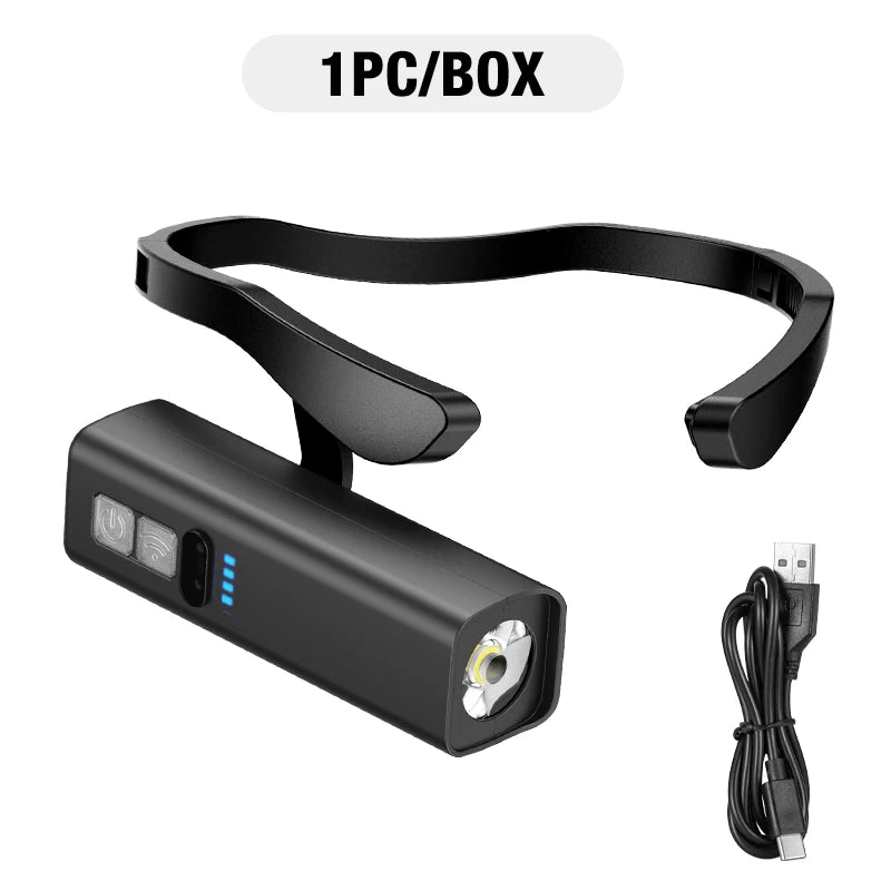 2025 Ear Clip Headlamp– Bright LED Headlight, Rechargeable Waterproof Head Flashlight for Fishing Hiking Running Cycling Outdoor Beauty World Shop