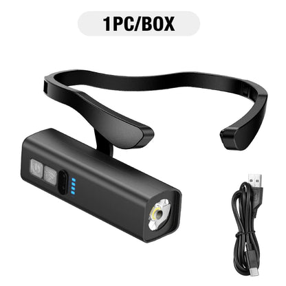 2025 Ear Clip Headlamp– Bright LED Headlight, Rechargeable Waterproof Head Flashlight for Fishing Hiking Running Cycling Outdoor Beauty World Shop
