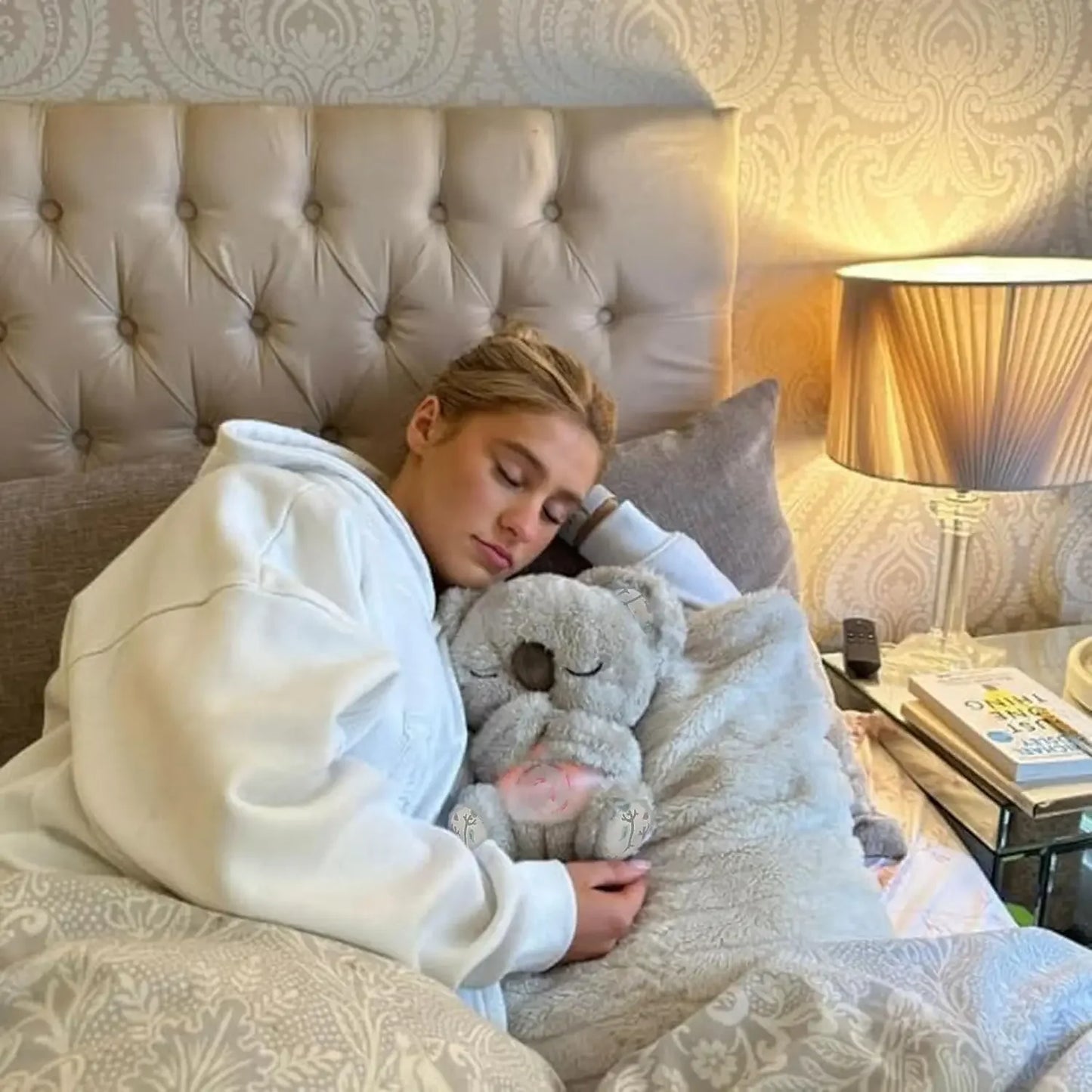 *Cuddly Koala Plush Sleep Aid with Soft Glow Night Light Calming Music and Simulated Breathing Comforting Bedtime Comfort Toys Beauty World Shop