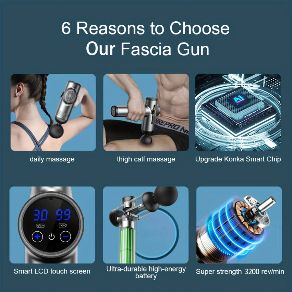 Portable Fascia Gun Vibration Massage Gun For Body Neck Back Deep Muscle Relaxation Fitness Slimming One Head Beauty World Shop