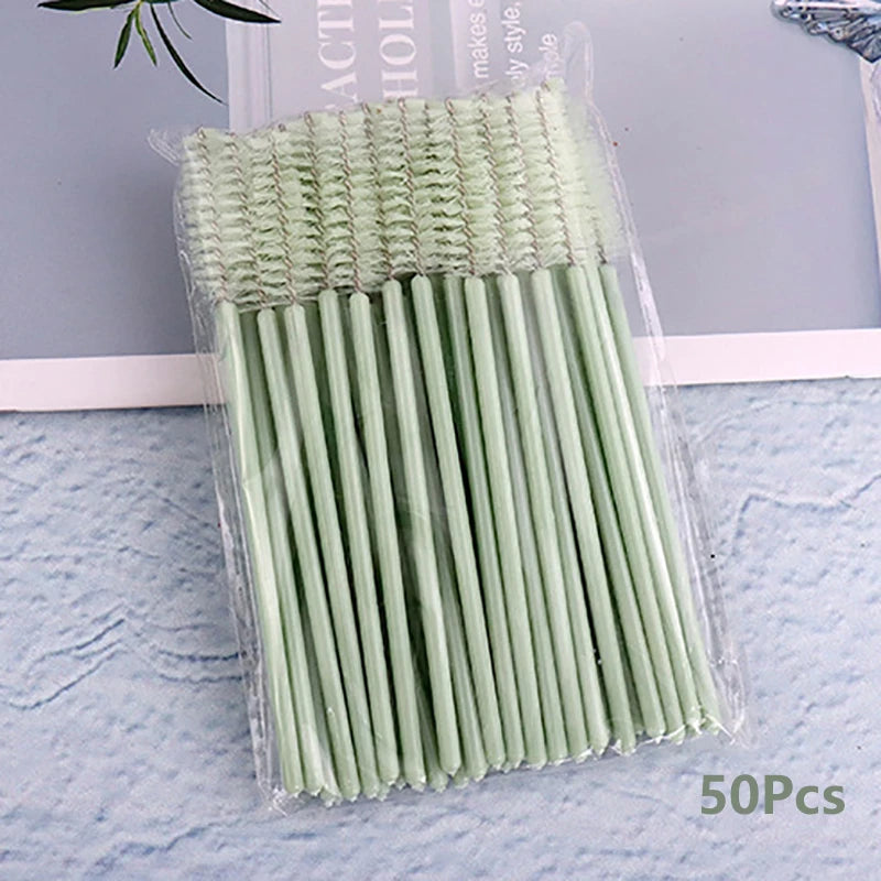 50Pcs Eyelash Brushes Makeup Brushes Disposable Mascara Wands Applicator Spoolers Eye Lashes Cosmetic Brush Lash Extension Tool Beauty World Shop