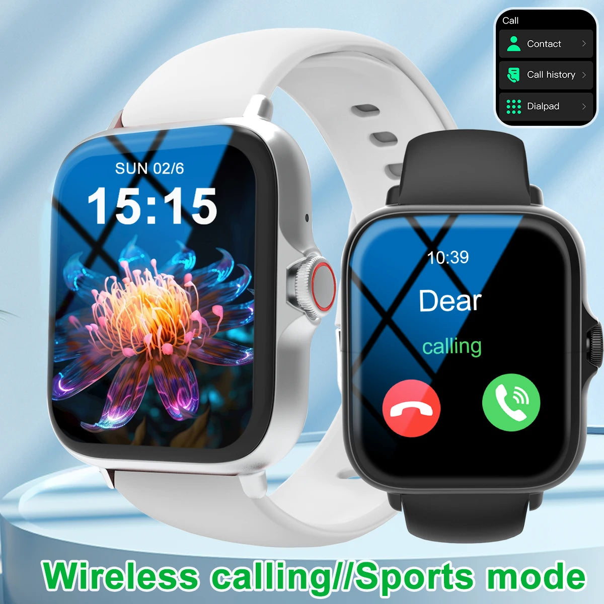 Smart watch with full touch screen, call, message reminder, music control and other functions, compatible with iPhone/android mo Beauty World Shop