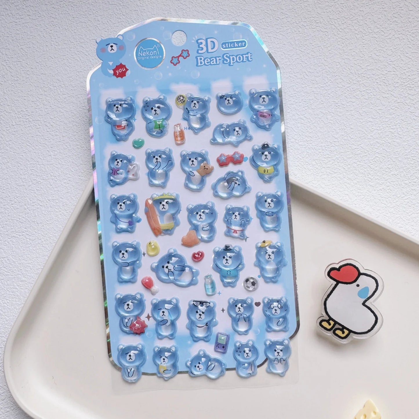 NEKONI Cute Animals Seal Bear Penguin 3D Stickers Scrapbooking DIY Journaling Stationery Diary Cute Stickers School Supply Beauty World Shop