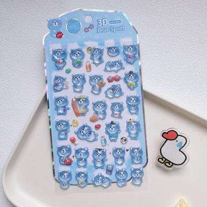 NEKONI Cute Animals Seal Bear Penguin 3D Stickers Scrapbooking DIY Journaling Stationery Diary Cute Stickers School Supply Beauty World Shop