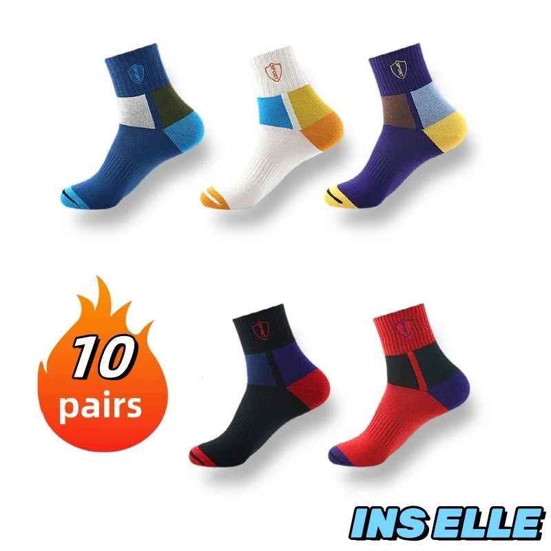 10/5/3pairs Breathable Con Sports Stockings Men Bamboo Fiber Autumn and Winter Men Socks Sweat Absorption Deodorant Business Sox Beauty World Shop