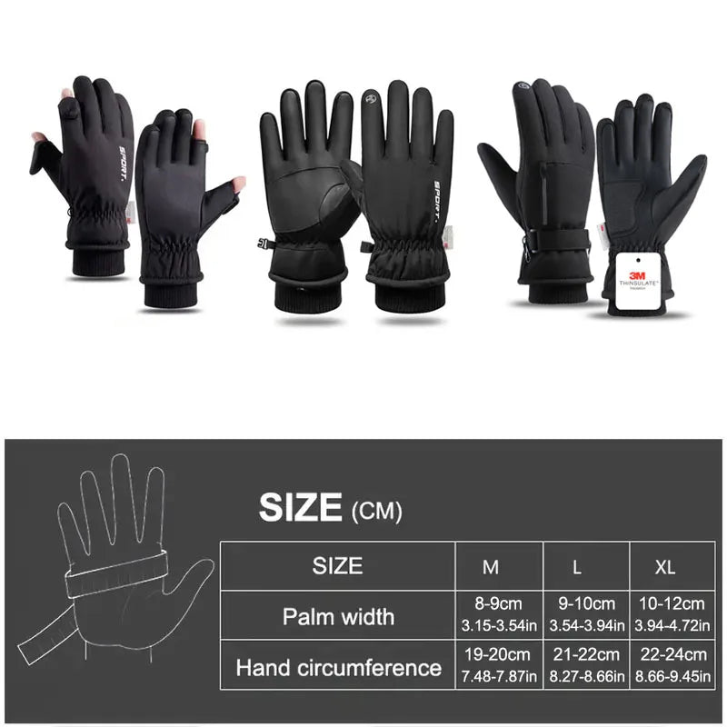 GTUBIKE Waterproof Men’s Women’s Winter Cycling Gloves Thermal Touchscreen Ski Gloves for Running Outdoor Sports Gloves Beauty World Shop