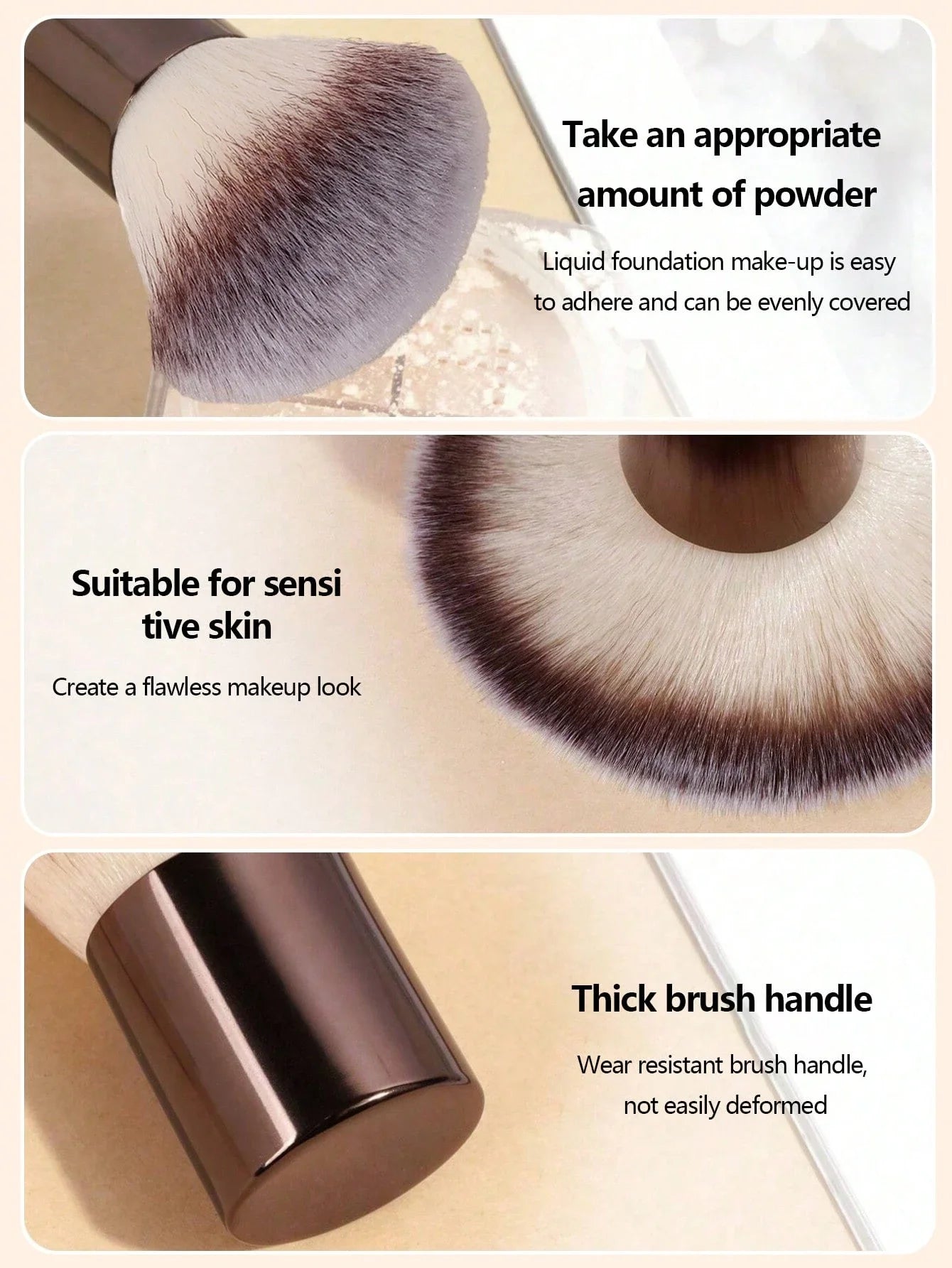 7pcs Professional Makeup Brush Set, Includes: 4pcs Dual-Ended Face Brushes, 1pc Angled Brush, 1pc Short Handle Foundation Brush, Beauty World Shop