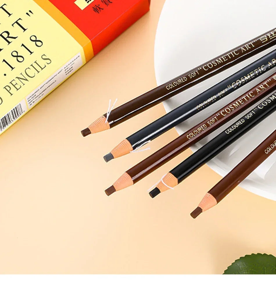 5pcs Professional Microblading Pencil Permanent Eyebrow Pencil Tattoo Waterproof Art Tint Makeup Eye Brow Pen Enhancers Cosmetic Beauty Trend Shop