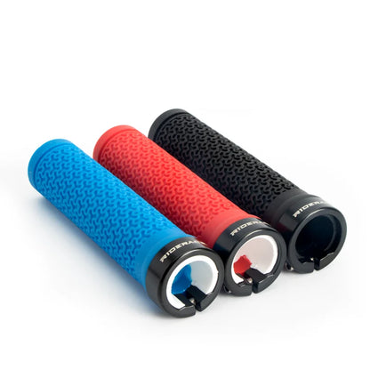 RIDERACE Bicycle Handle Bar Grips MTB Mountain Bike Single-sided Locking Handlebar Cover Rubber Non-slip Cycling Accessories Beauty World Shop