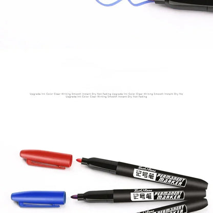 6-20PCs/Set PermanentMarker Pen Fine Point Waterproof Markers Thin Nib Crude Nib Black Blue Red Ink 1.5mm Fine Color Marker Pens Beauty World Shop