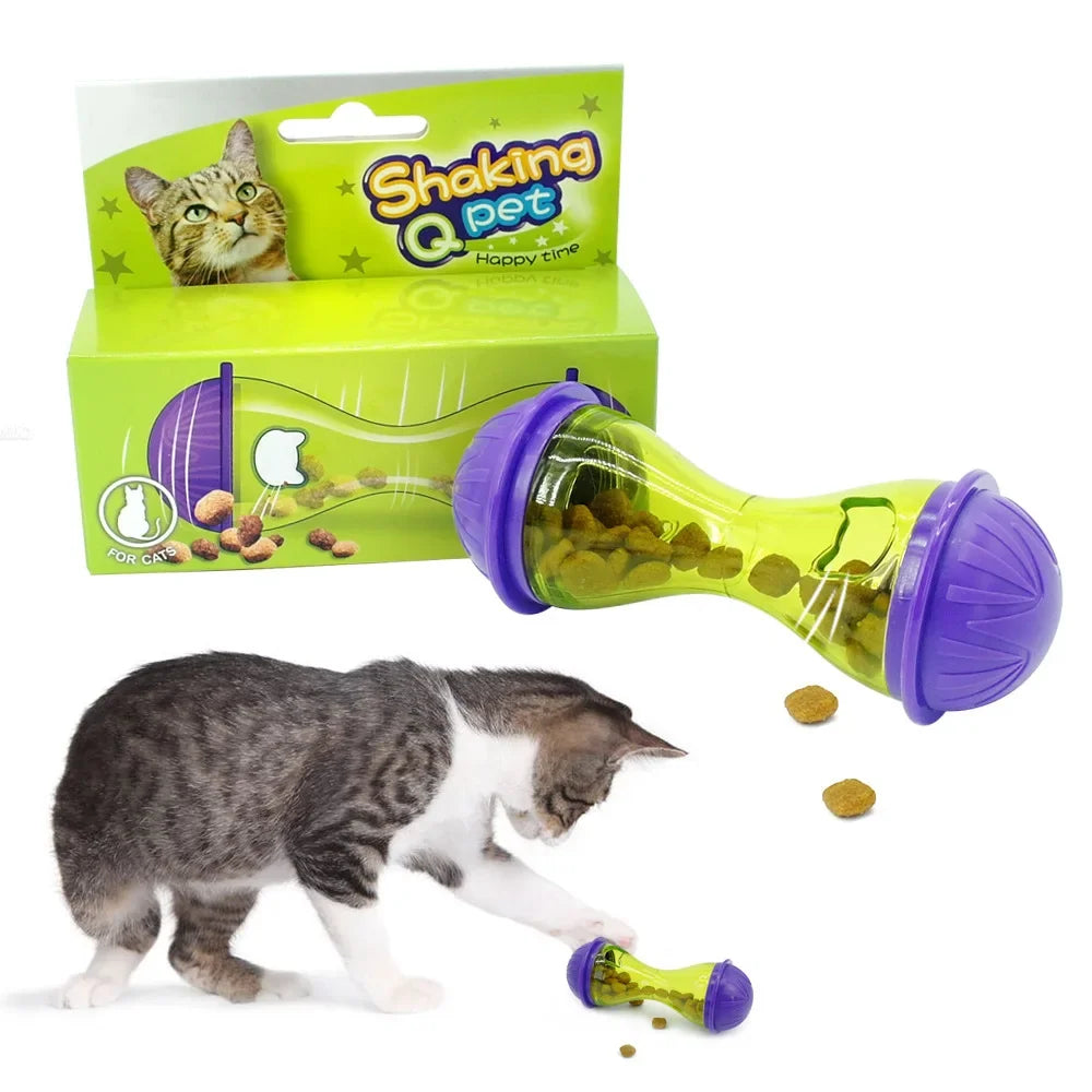 Pet Cat Fun Bowl Feeding Toys Dog Tumbler Feeder Puppy Kitten Shaking Leakage Food Ball Container Exercise Training Leakage Toys Beauty World Shop