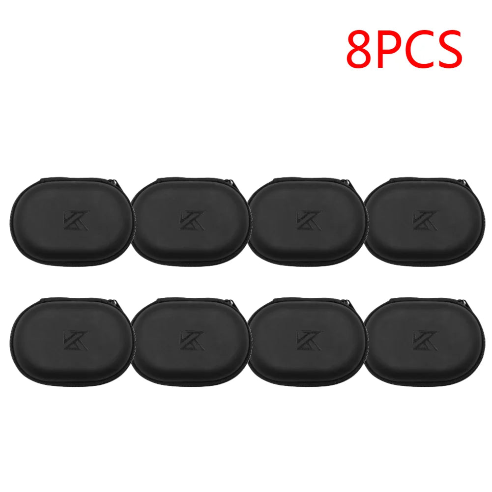 1-20PCS KZ Earphones Oval Storage Bag Wired Headphones PU Zipper Storage Box Portable Hold Case Container for KZ BA10 AS10 ES4