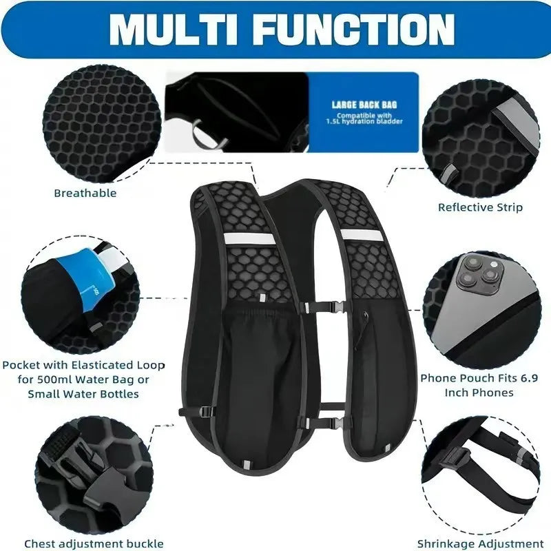 Running Hydration Vest for Women and Men, Water-Resistant, Breathable, Backpack for Runs, Hiking, Cycling, Trails, Marathons Beauty World Shop