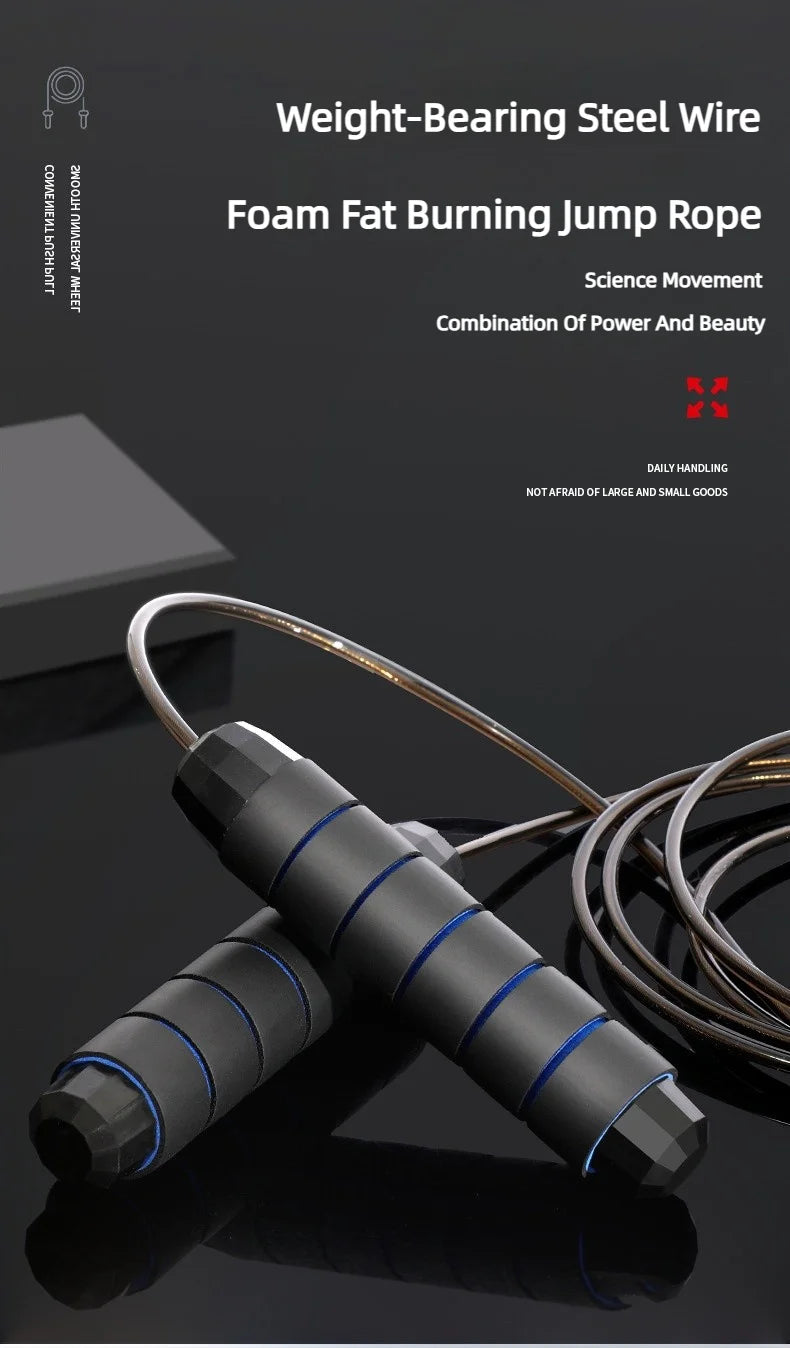 1PCS The New Jump Rope Steel Wire Skipping Exercise Adjustable Jumping Fitness Workout Training Home Sport Equipment Tangle-Free Beauty World Shop