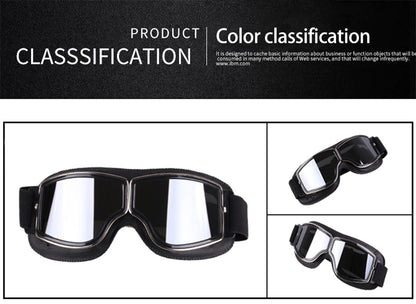 Motorcycle Glasses Windproof Motorcycle Helmet Glasses Sunglasses Retro Universal Folding Leather Retro Motorcycle Accessories Beauty World Shop