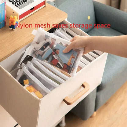 3pcs/Set Transparent Document Bag Mesh Zipper Information Bag Small Fresh Large Capacity Stationery Bag Beauty World Shop