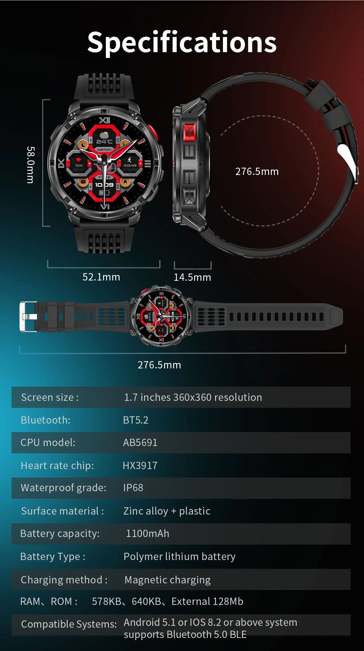 2026 New T-Rex3 Pro GPS Tracker 1100mAh Smartwatch Men 120-Day Standby Clock Rugged Outdoor Sport 10ATM Waterproof Call Watches Beauty World Shop