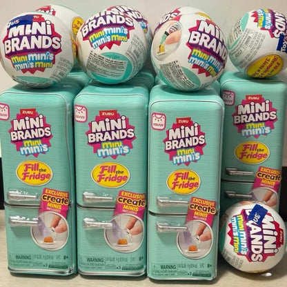 Mini Fridge Surprise Ball Mini Brands Miniature Figure Delicious Food Mystery Blind Box Toy Collectible Ornaments Kids Gifts Beauty World Shop