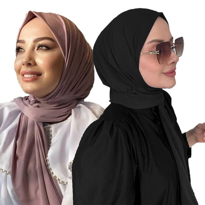 Instant Hijab with Button Ready to Wear Muslim Women Scarf Full Cover Head Wraps Islam Turban Caps Turbante Mujer Beauty World Shop