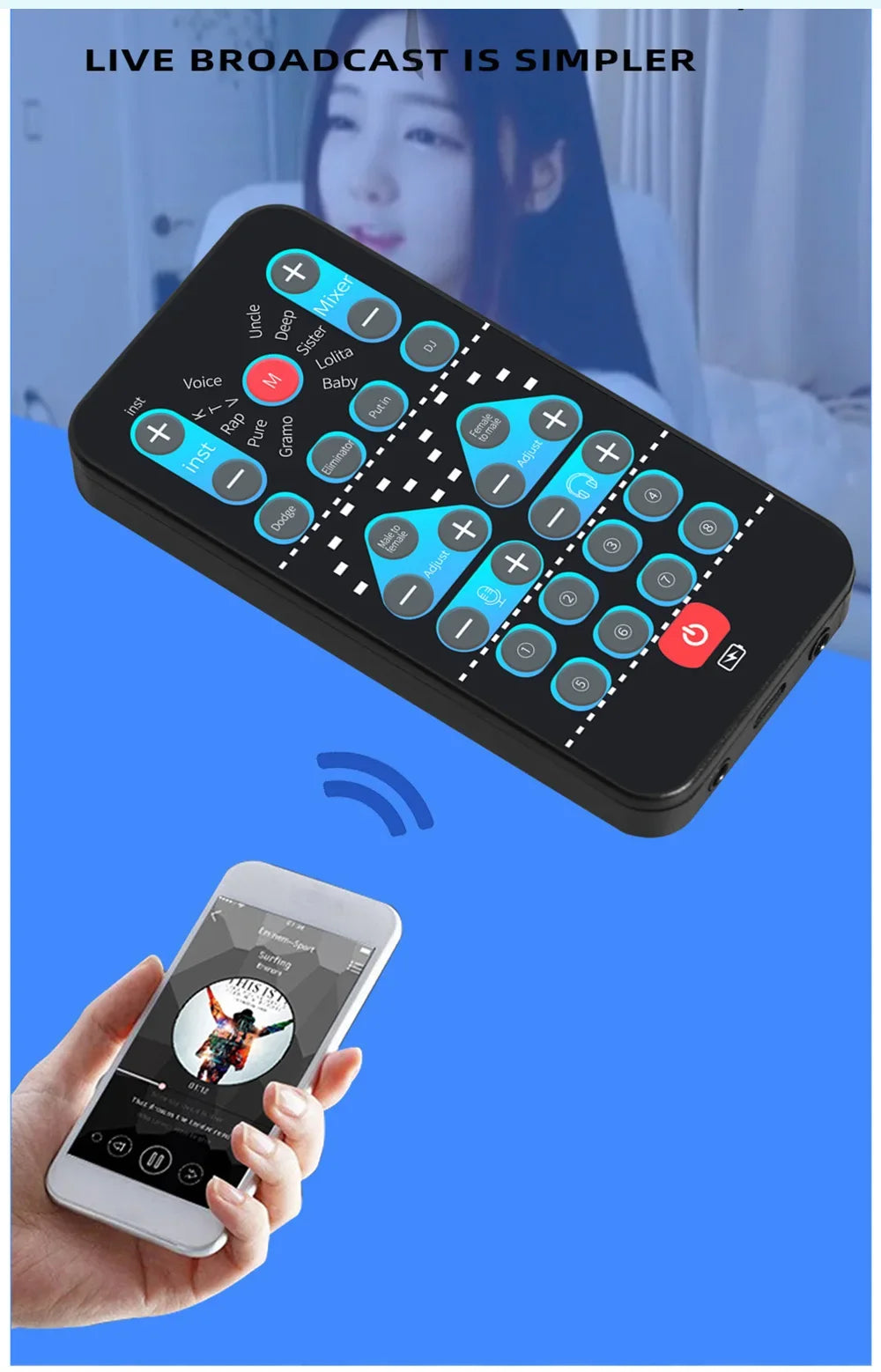 M10 Voice Changer Device Karaoke Function Male Female Voice Switch Universal Portable Sound Changer Card Fine Tuning for Live Beauty World Shop