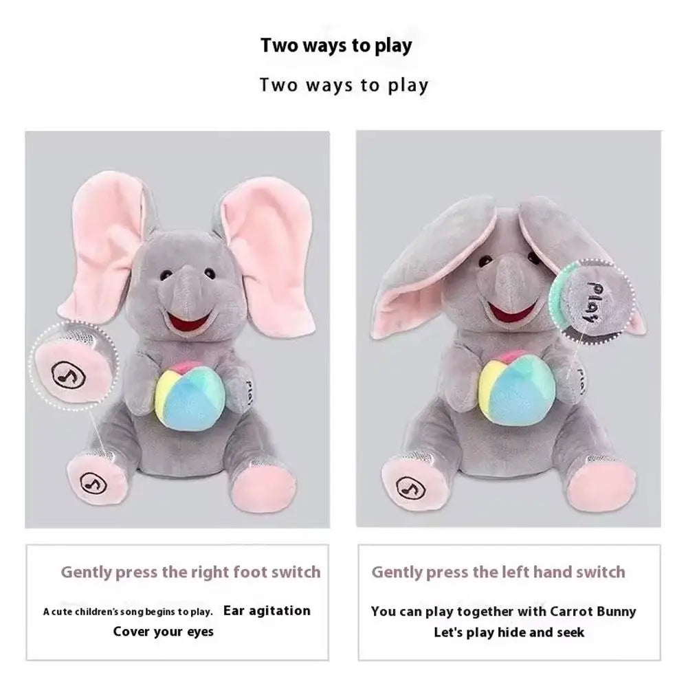 Hide-And-Seek Elephant Plush Toy Baby Interactive Singing Musical Toy For Soothing Children Head Up Training Toys Children Gift Beauty World Shop