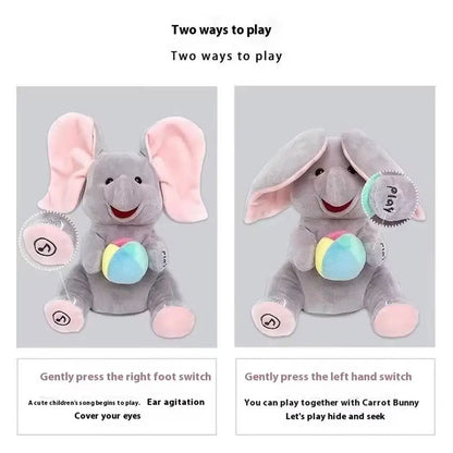 Hide-And-Seek Elephant Plush Toy Baby Interactive Singing Musical Toy For Soothing Children Head Up Training Toys Children Gift Beauty World Shop