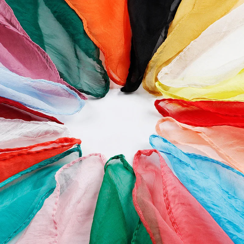 New 70X70cm Simulation Silk Scarves Women's Versatile Small Square Solid Chiffon Scarf Gauze Scarf Party Gift Beauty World Shop
