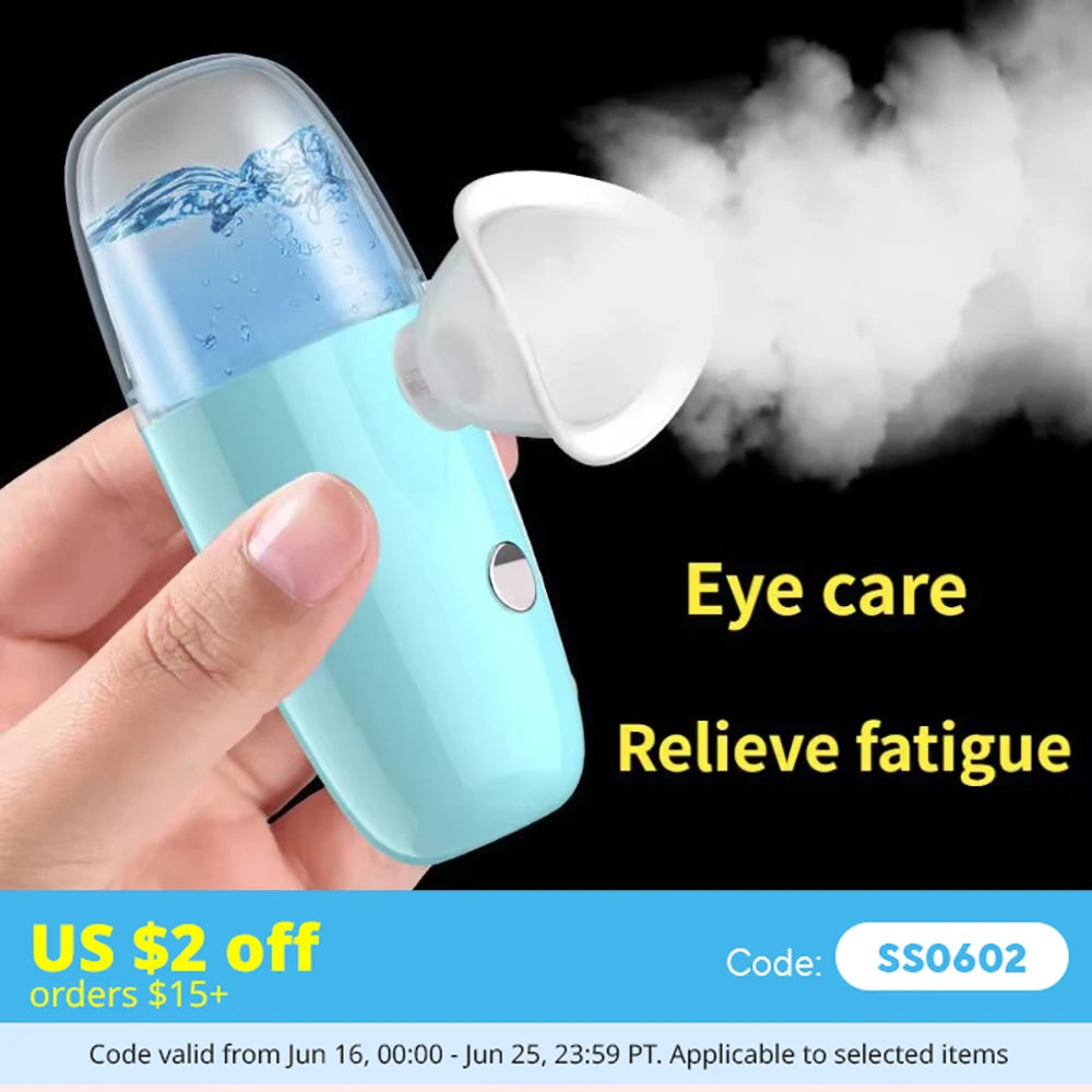 Eye Moistener Nano Spray Glasses Dry And Astringent To Relieve Fatigue Portable Usb Charging Eyewash Dry Eye Atomization Beauty World Shop