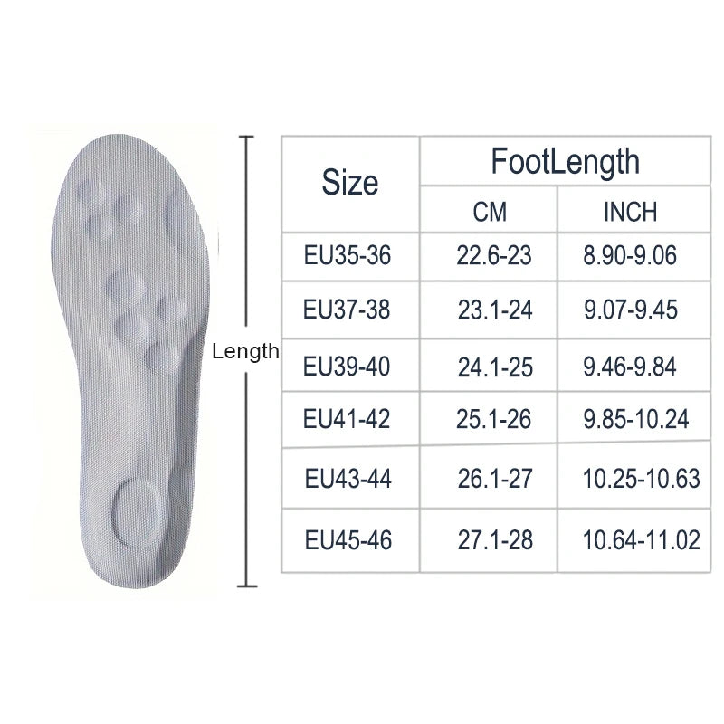 1Pair/2Pairs/4Pairs High Elasticity Latex Sport Insoles Soft Shoe Pads Arch Support Orthotic Insoles Breathable Deodorant Insole Beauty World Shop