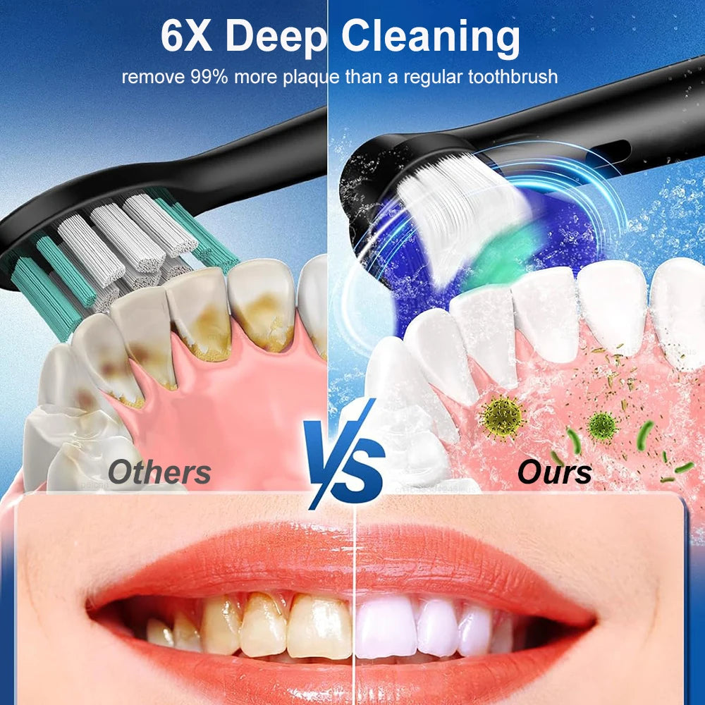 Electric Toothbrush Rotary Rechargeable Electric Toothbrush for Adults Rotating Electric Toothbrushes with 8 Soft Brush Heads Beauty World Shop