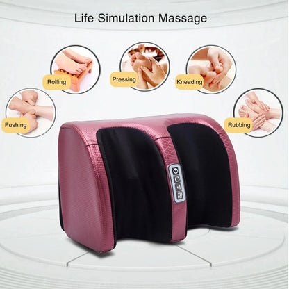 Electric Foot Massager Shiatsu Kneading Deep Tissue Relax Heated Roller Calf Pain Relief Fatigue Muscles Vibrator Machine Health Beauty World Shop