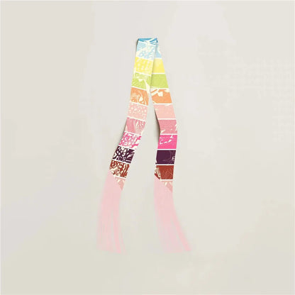 130x5cm Tassel Cashew Print Scarf Women's All-season Twill Silk Decorative Ribbon Multi-purpose Bag Hair Tie Belt Scarf Beauty World Shop