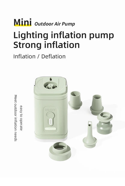 3 in 1 Electric Air Pump with Lights Mini Wireless Air Compressor USB Charging Inflator/Deflator Pumps for Outdoor Camping Beauty World Shop