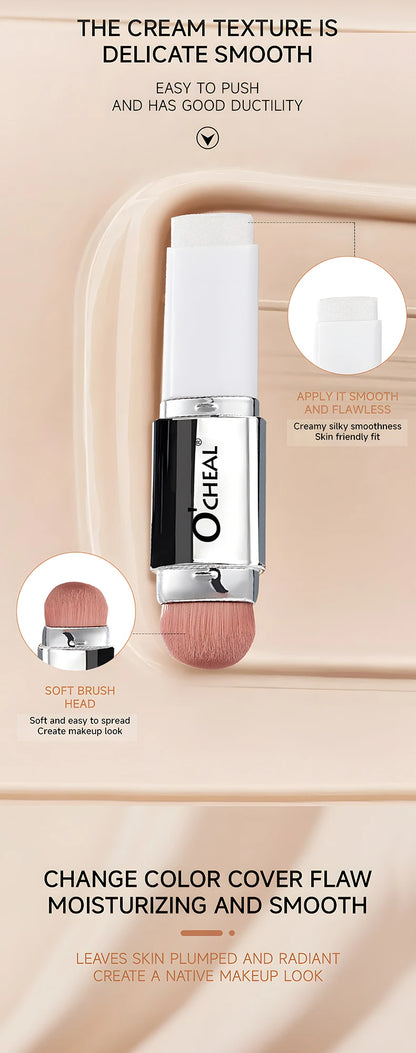 O'CHEAL Temperature Changing Foundation Stick Facial Coverage Blemishes Pores Double-Headed Face Matte Makeup Foundation Cream Beauty World Shop