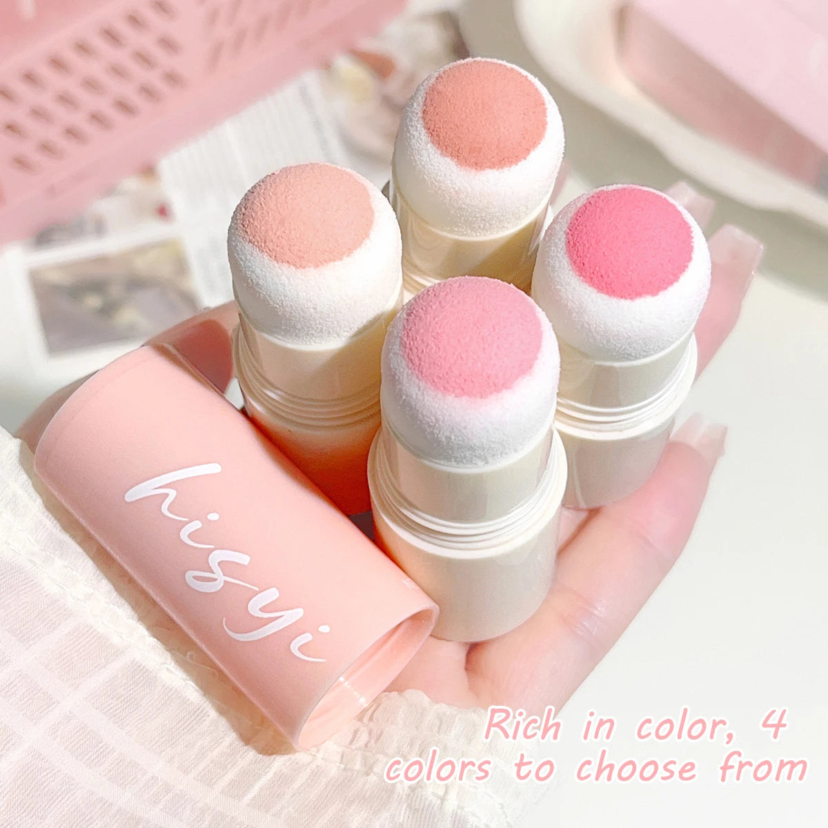 HISYI Yunrou Soft Fog Blush Stick - Energetic and Bouncy, Korean Style, Brightening, Dual-Use for Lips and Cheeks Beauty World Shop