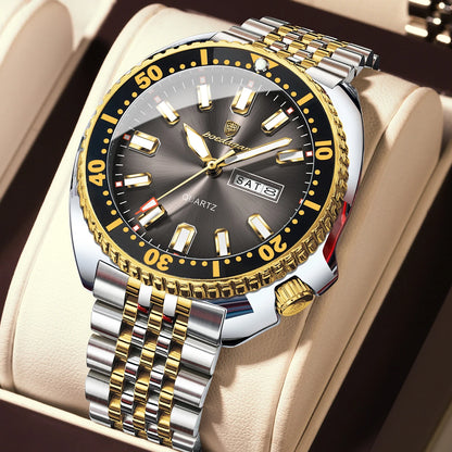 POEDAGAR Luxury Business Men Watch Date Week Waterproof Luminous Man Wristwatch Sport Stainless Steel Quartz Men's Watches Reloj Beauty World Shop