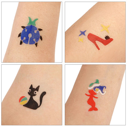Halloween Face Kids Tattoos Templates Painted Stencils Glitter Airbrush Child Face Paint Tattoos Stencil (Random Patterns) Beauty World Shop
