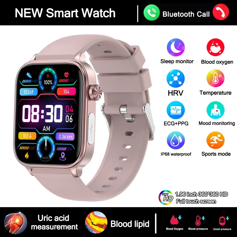 2025 New 24-Hour Health Monitoring Smart Watch Men Uric Acid Blood Lipids Heart Rate Bluetooth Call Smartwatch Women Beauty World Shop