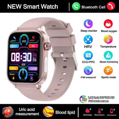 2025 New 24-Hour Health Monitoring Smart Watch Men Uric Acid Blood Lipids Heart Rate Bluetooth Call Smartwatch Women Beauty World Shop