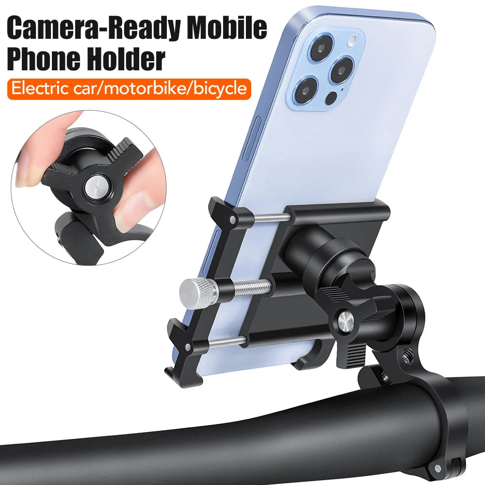 NEWBOLER MTB Phone Mount Stand Bicycle Holder 360° Rotatable Aluminum Adjustable Bike Phone Holder Non-slip Cycling Bracke Beauty World Shop