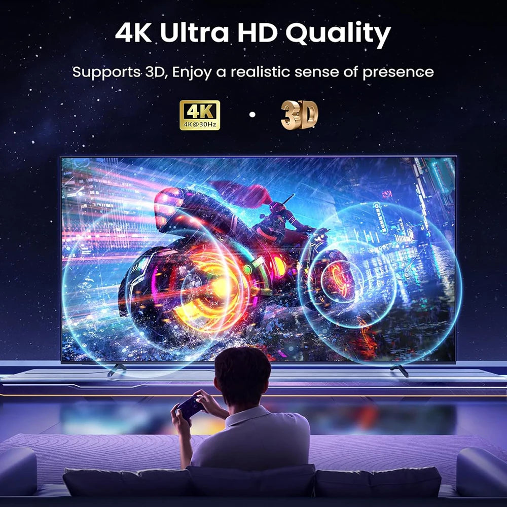 4K 2K HDMI-compatible Splitter 1 in 4 out 4x1 HDTV Switch HDMI-compatible Adapter HD Video Switcher for Xbox PS4 DVD PC Laptop Beauty World Shop