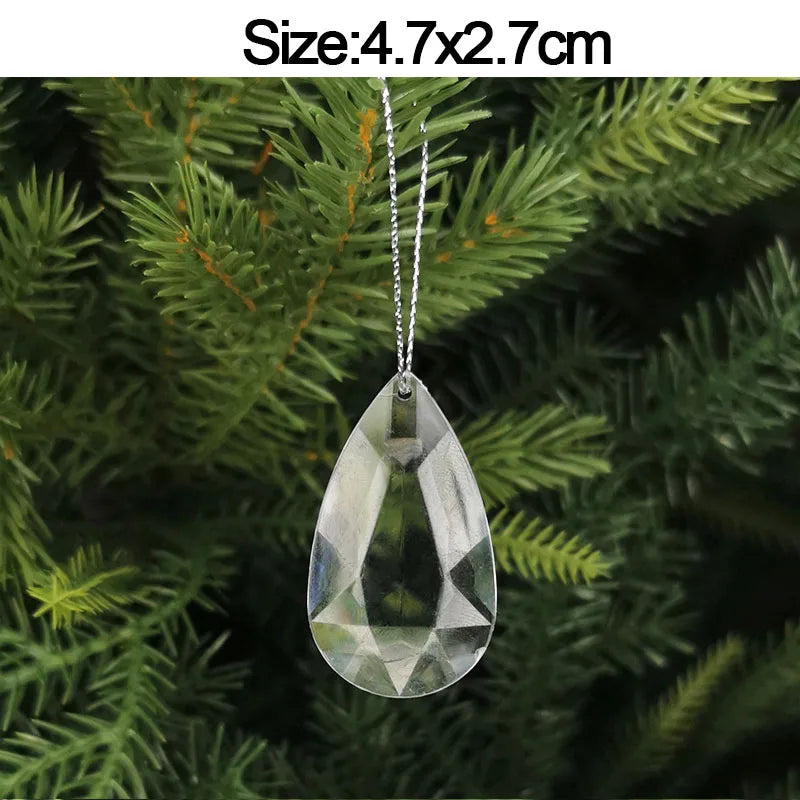 5pcs Christmas Home Decorations Crystal Acrylic Ornaments Snowflake Elk Xmas Tree Hanging Pendants Navidad 2025 New Year Gift Beauty World Shop