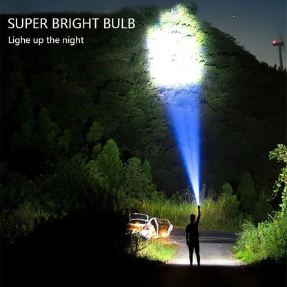 5LED High Power Led Flashlights Rechargeable Camping Spotlight with Side Light 3 Lighting Modes for Camping Adventure Outdoor Beauty World Shop
