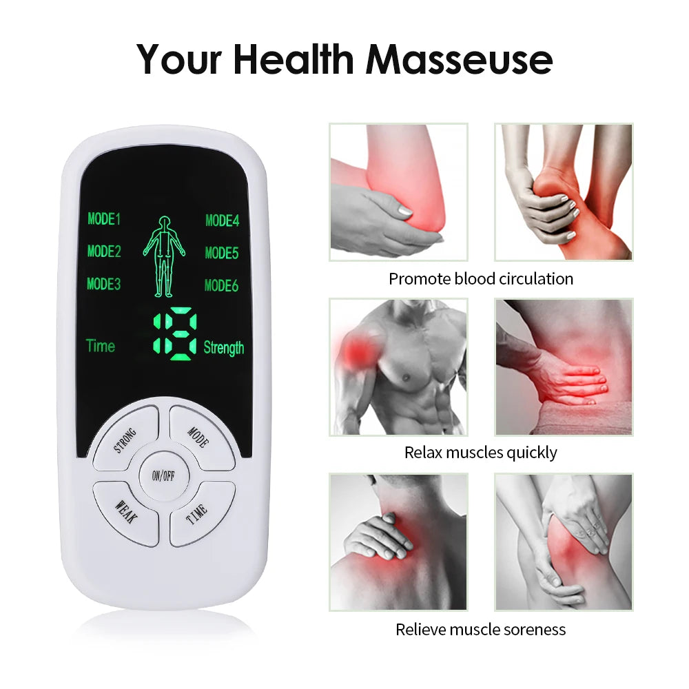 EMS Pulse Electric Muscle Stimulator Back Neck Body Massager Tens Acupuncture Meridian Physiotherapy Digital Massage Tools Beauty World Shop