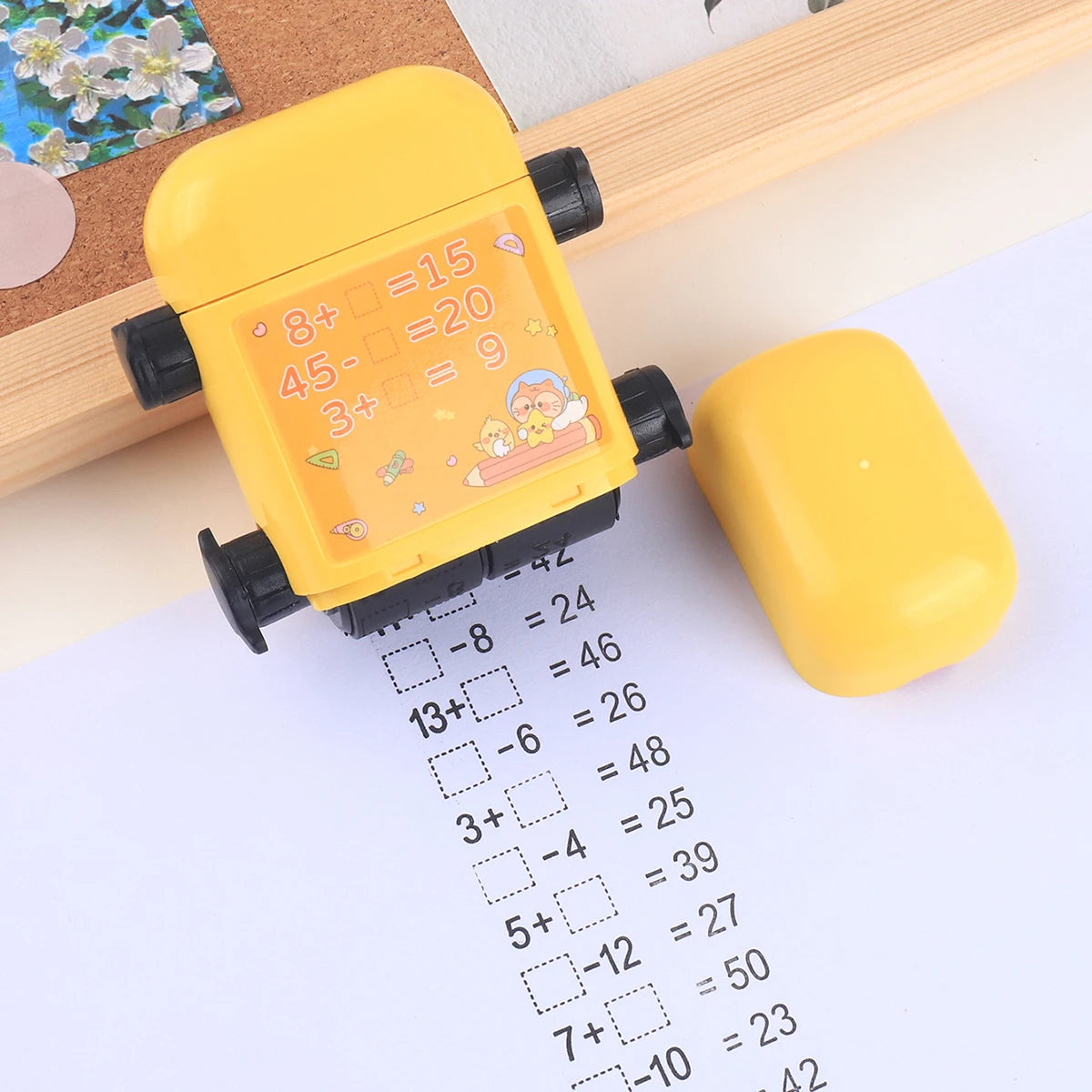 1 Two-in-one Double Roller Random Multiplication Stamp, Student Practice Math Calculation Question Builder Roller Stamp Beauty World Shop