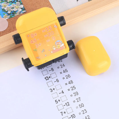 1 Two-in-one Double Roller Random Multiplication Stamp, Student Practice Math Calculation Question Builder Roller Stamp Beauty World Shop