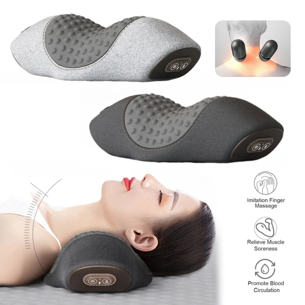 Electric Neck Massager Pillow Cervical Stretcher Heating Vibration Massage Back Traction Orthopedic Sleeping Pillows Support Beauty World Shop