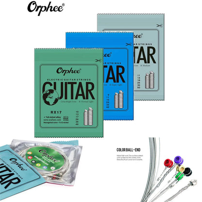 Orphee 1/5/10 Pcs Electric Guitar Strings Set RX Series Hexagonal Carbon Steel 6 String for Electric Guitar Accessories&Parts Beauty World Shop