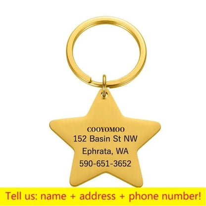 Personalized Engraved Cat Dog Pet ID Tag Dogs Anti-lost Collar Charm Engraving Pet Name Collar for Puppy Cats Collar Accessories